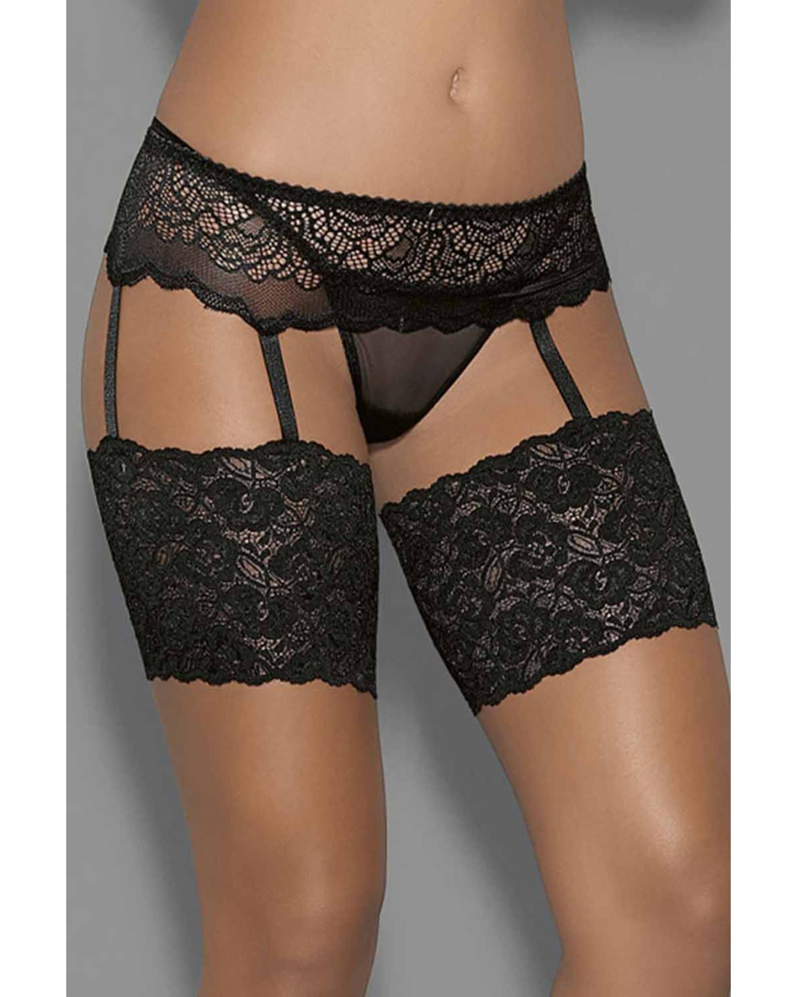 Azura Exchange Lace Garter Belt with Thong - S