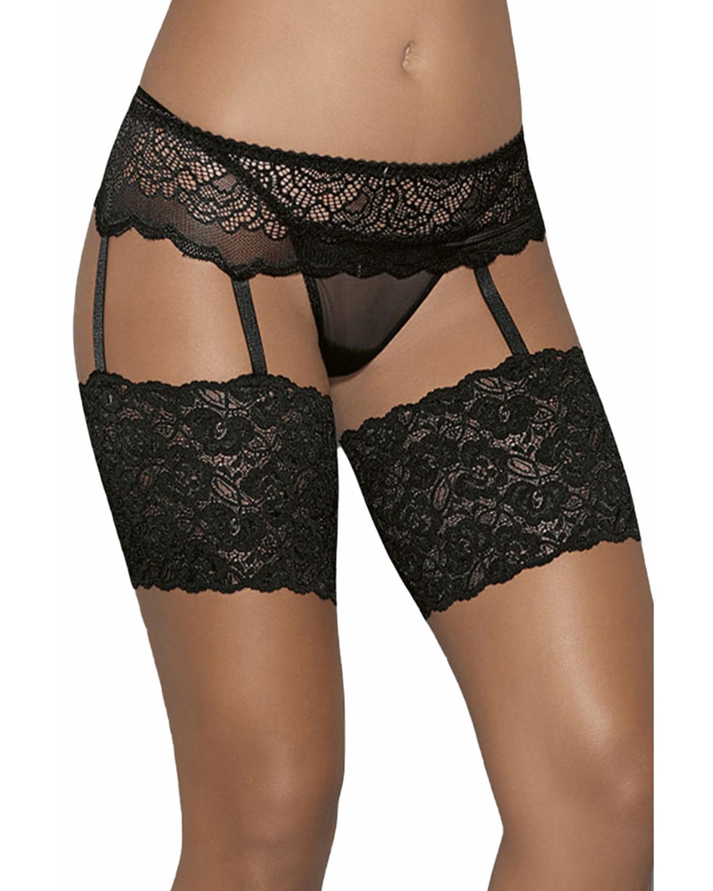 Azura Exchange Lace Garter Belt with Thong - S