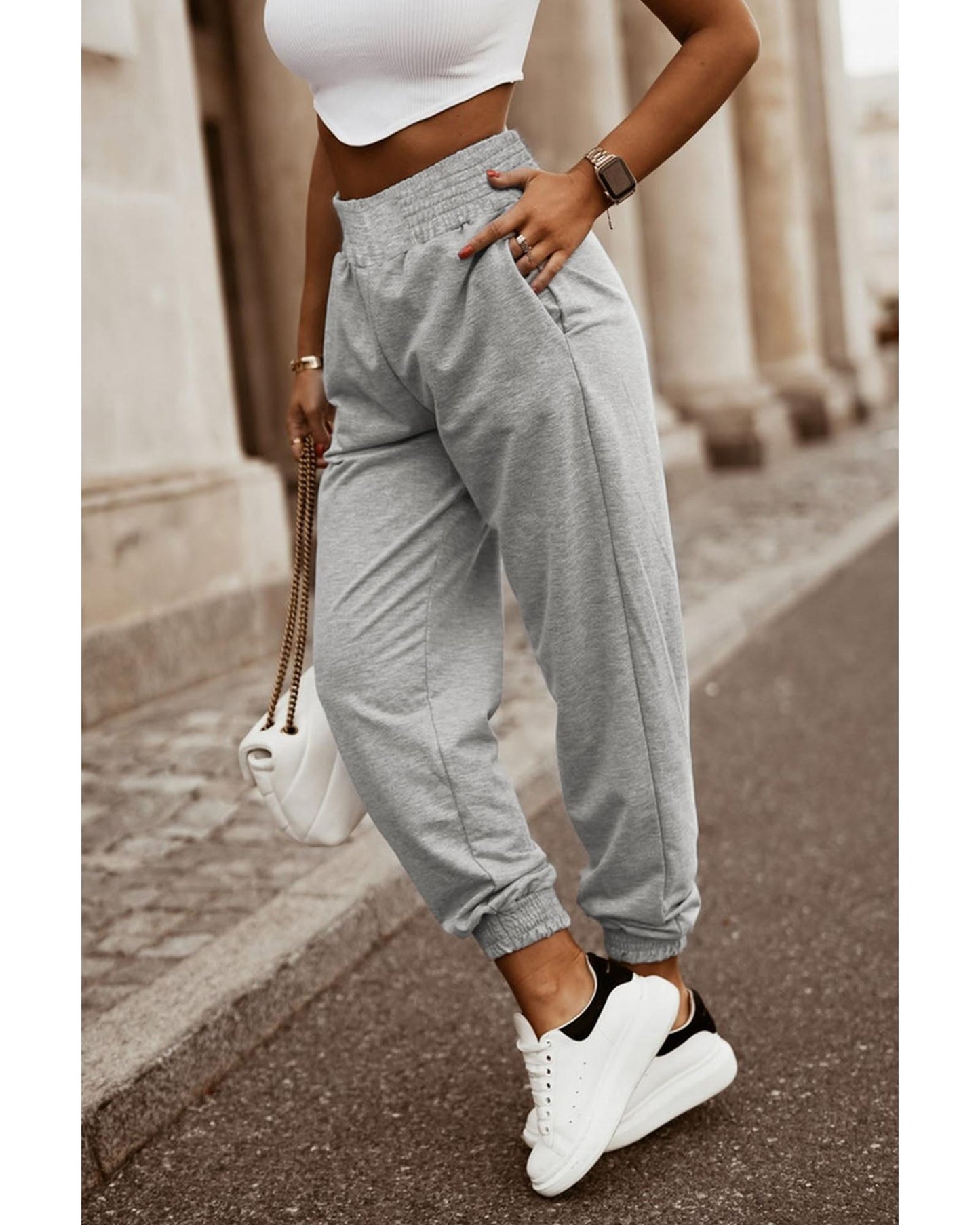 Azura Exchange High Waist Jogger Pants - L