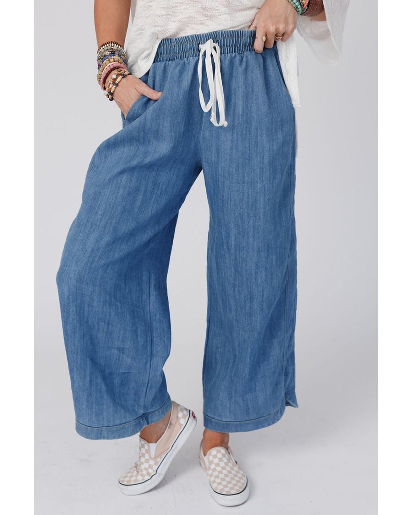 Azura Exchange Wide Leg Drawstring Waist Pants - 16 US