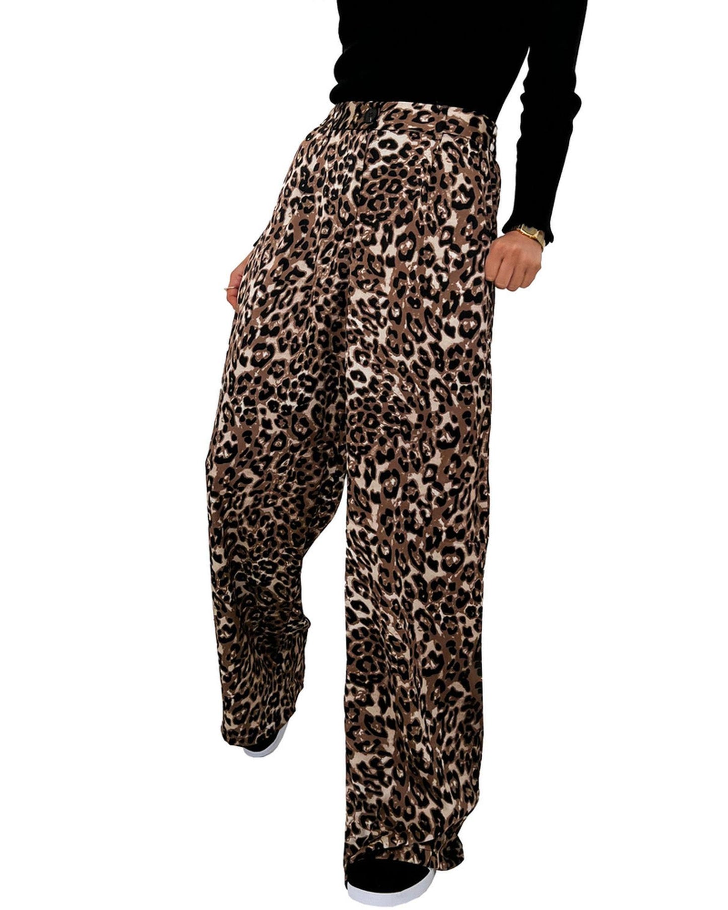 Azura Exchange Black High Waist Wide Leg Pants - 10 US