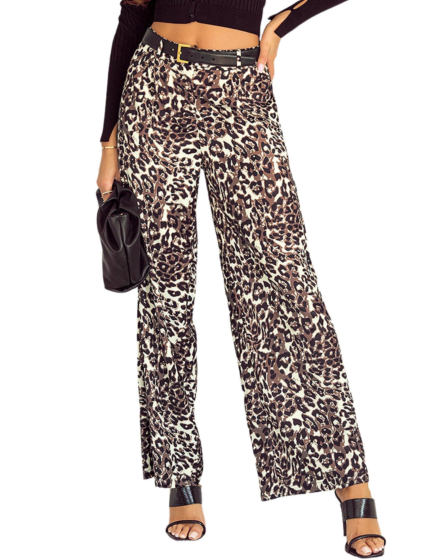 Azura Exchange Black High Waist Wide Leg Pants - 12 US