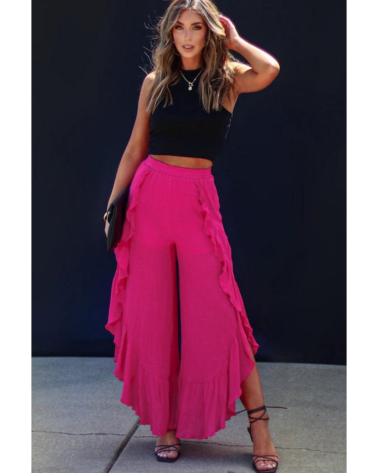 Azura Exchange High Waist Wide Leg Pants - S