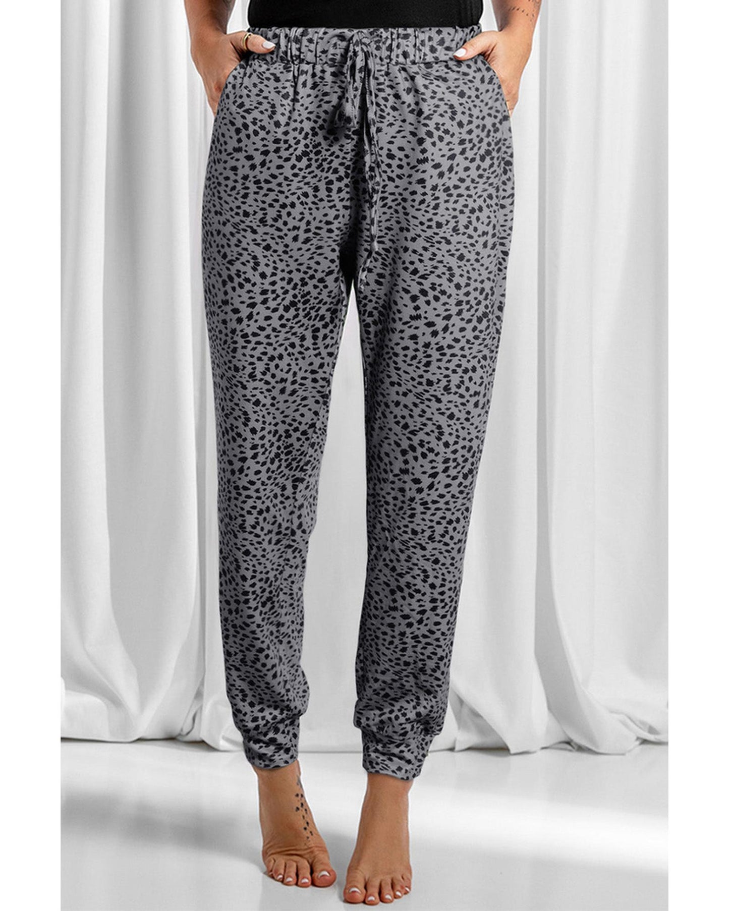 Azura Exchange Drawstring Lounge Jogger Pants with Animal Spots - XL