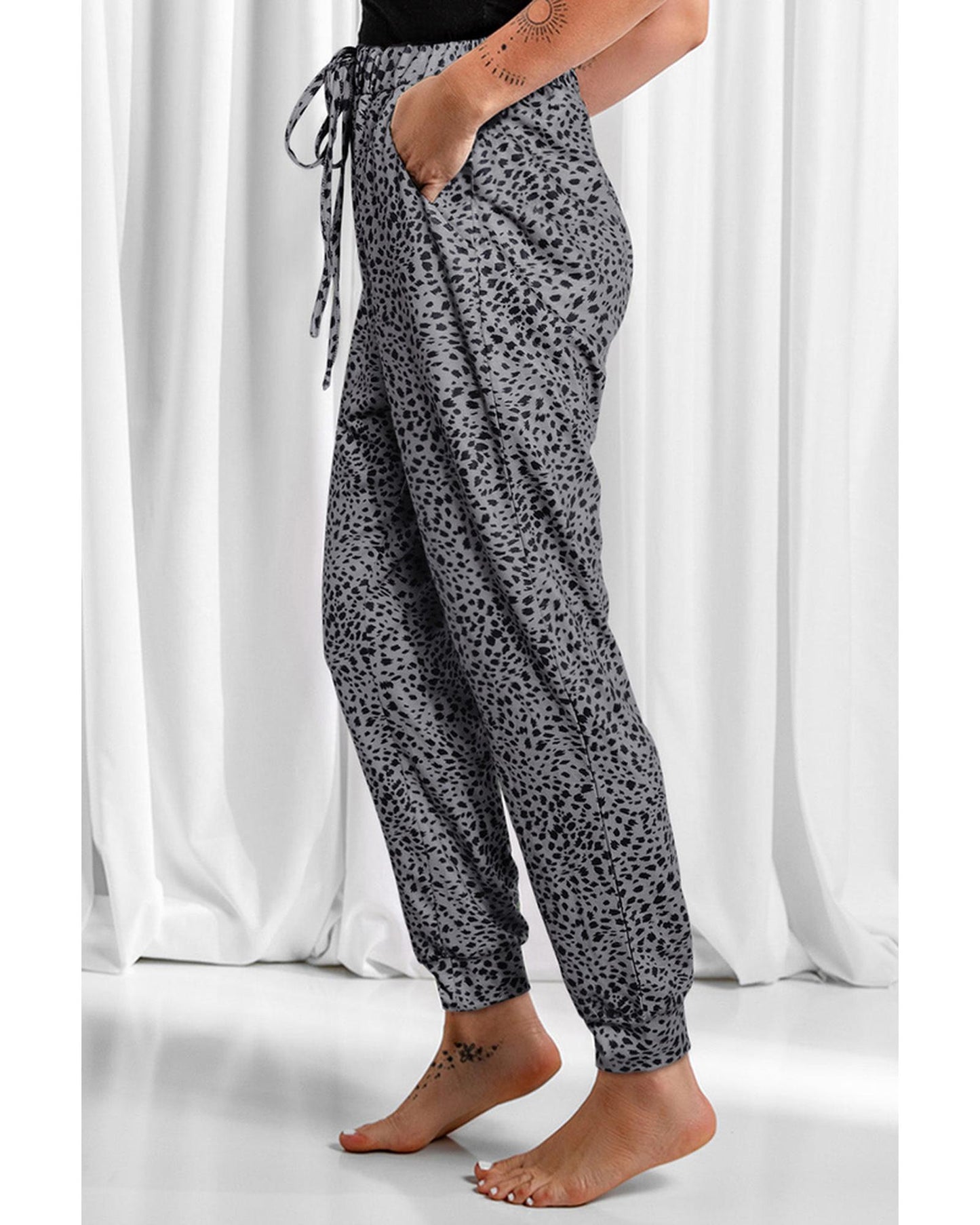 Azura Exchange Drawstring Lounge Jogger Pants with Animal Spots - XL