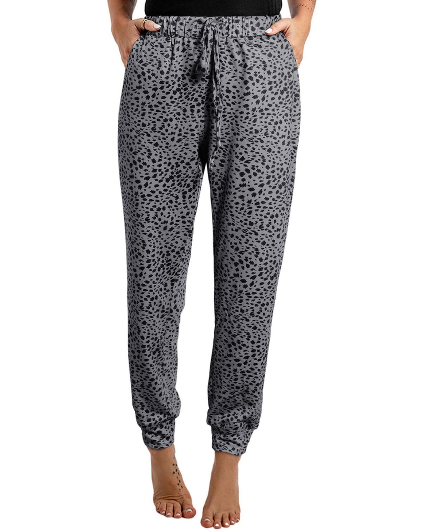 Azura Exchange Drawstring Lounge Jogger Pants with Animal Spots - XL