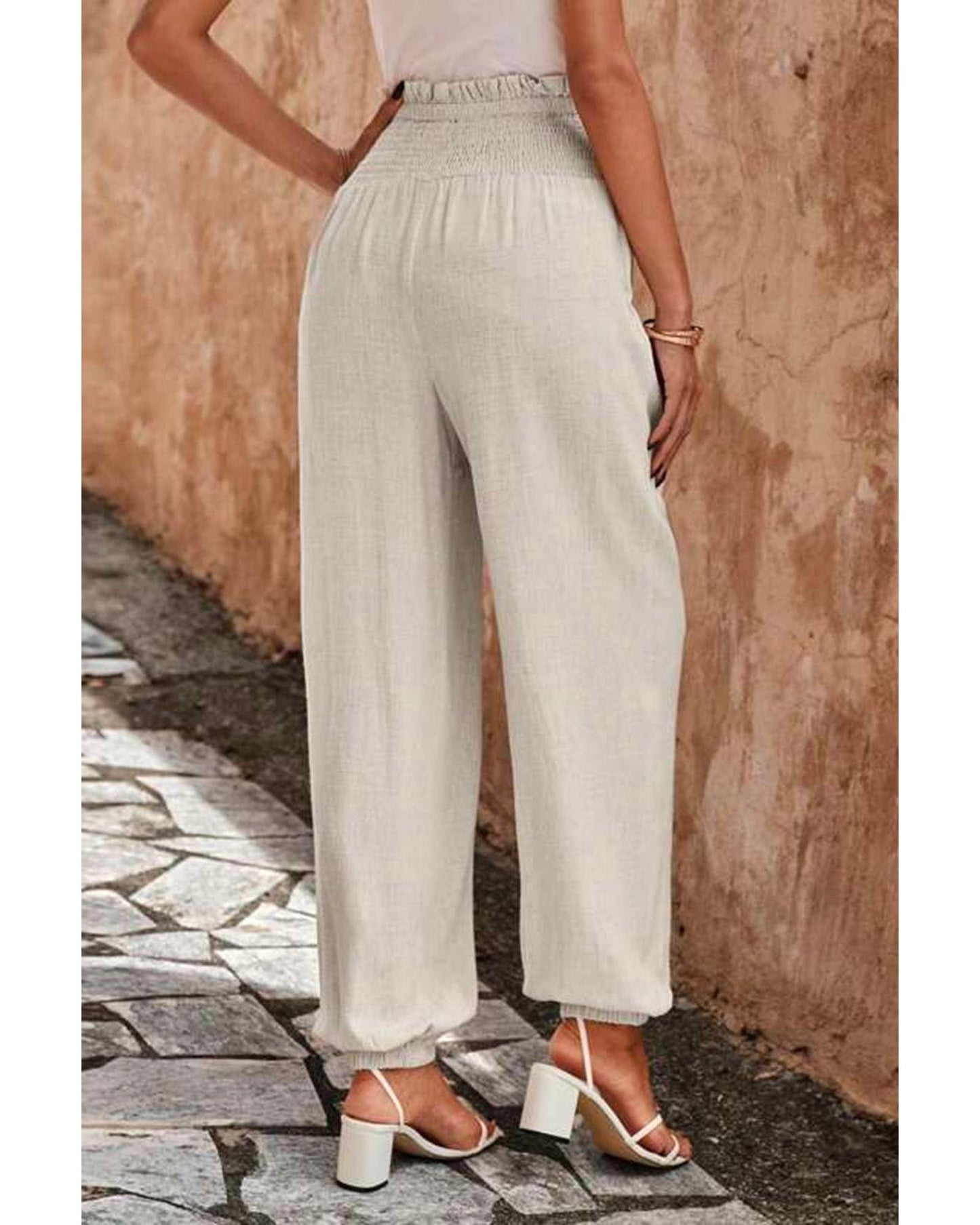 Azura Exchange Smocked High Waist Lounge Jogger Pants - L