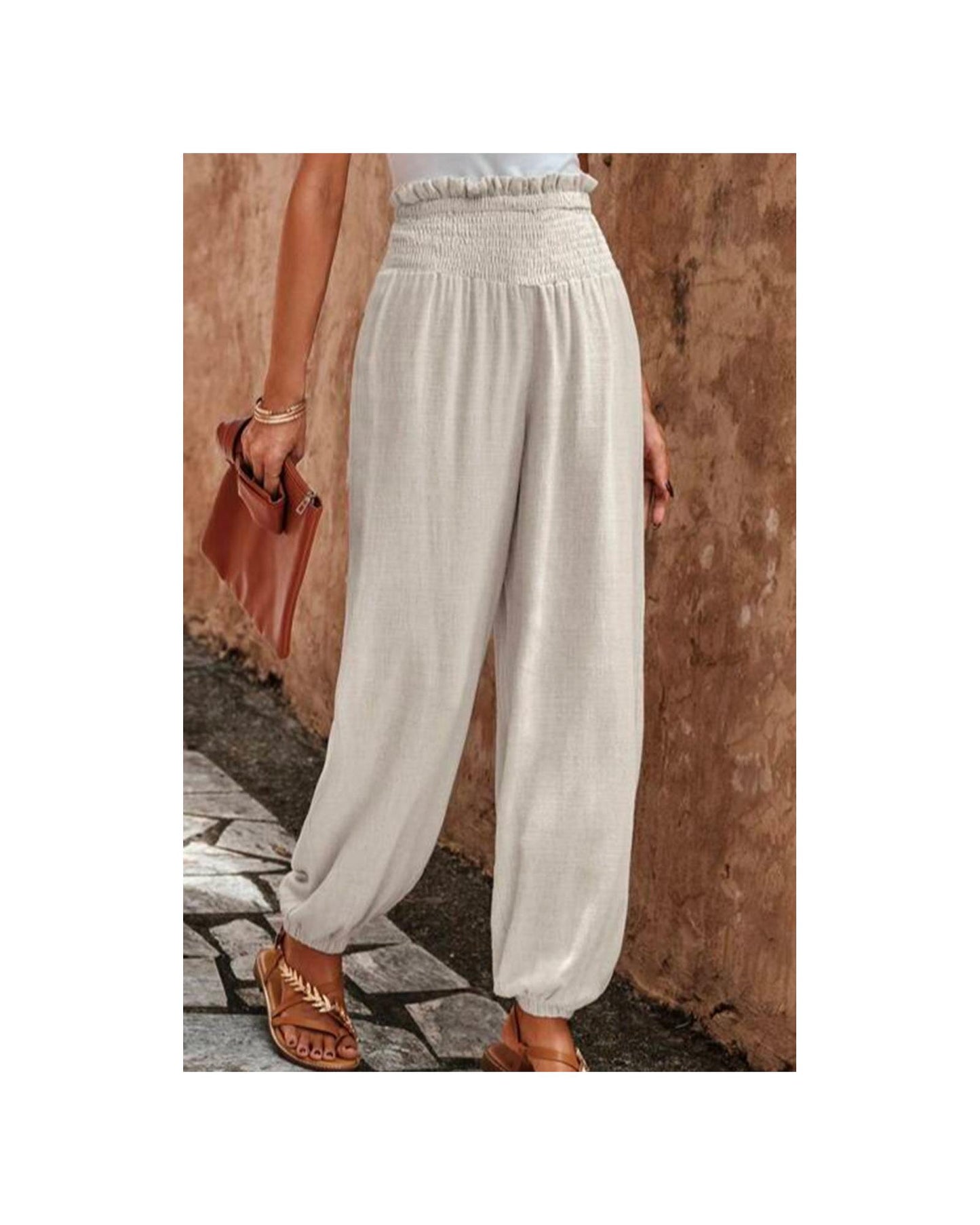 Azura Exchange Smocked High Waist Lounge Jogger Pants - L