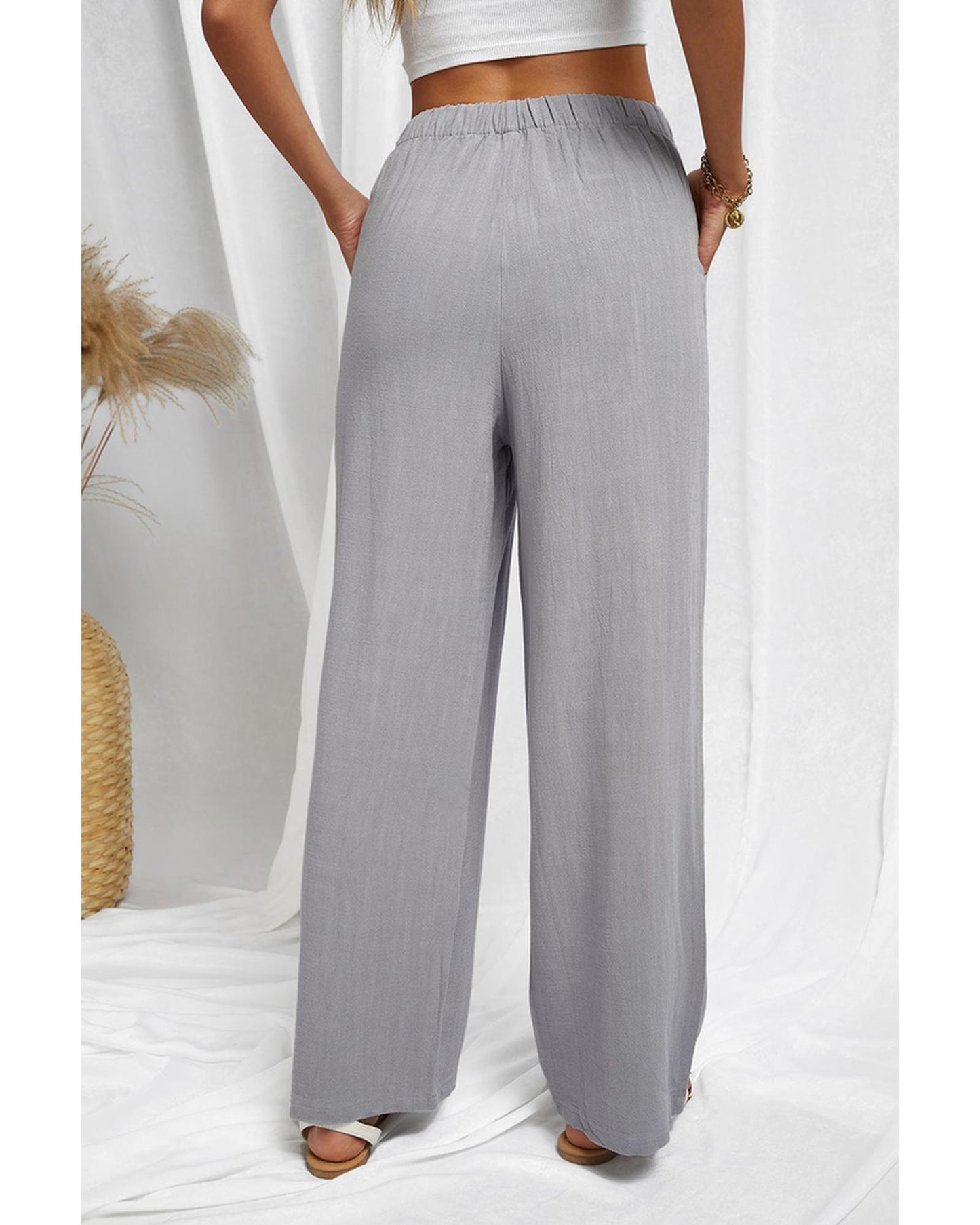 Azura Exchange Drawstring Wide Leg Pants - M