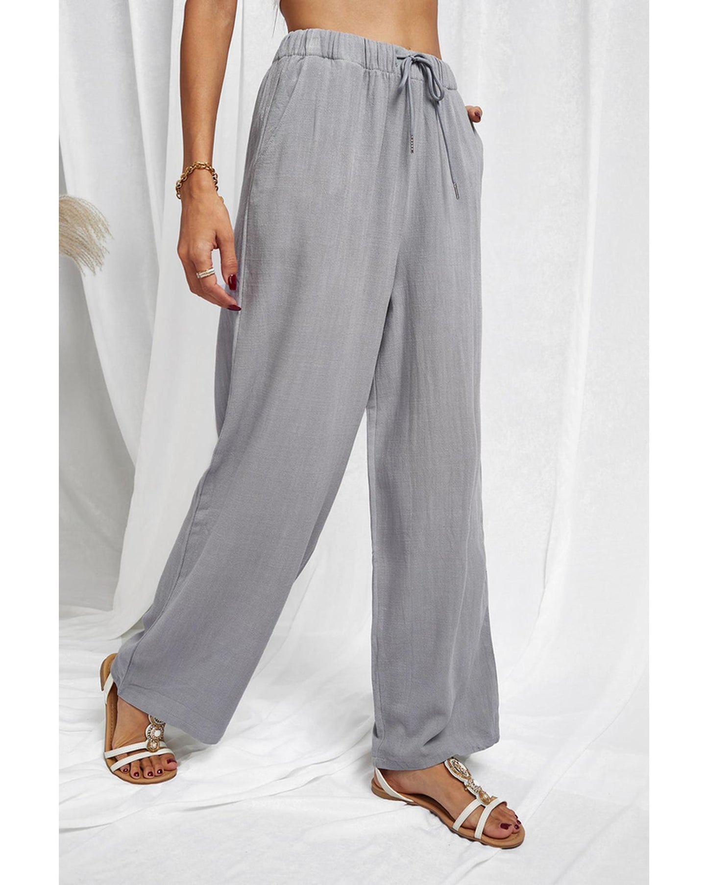 Azura Exchange Drawstring Wide Leg Pants - M