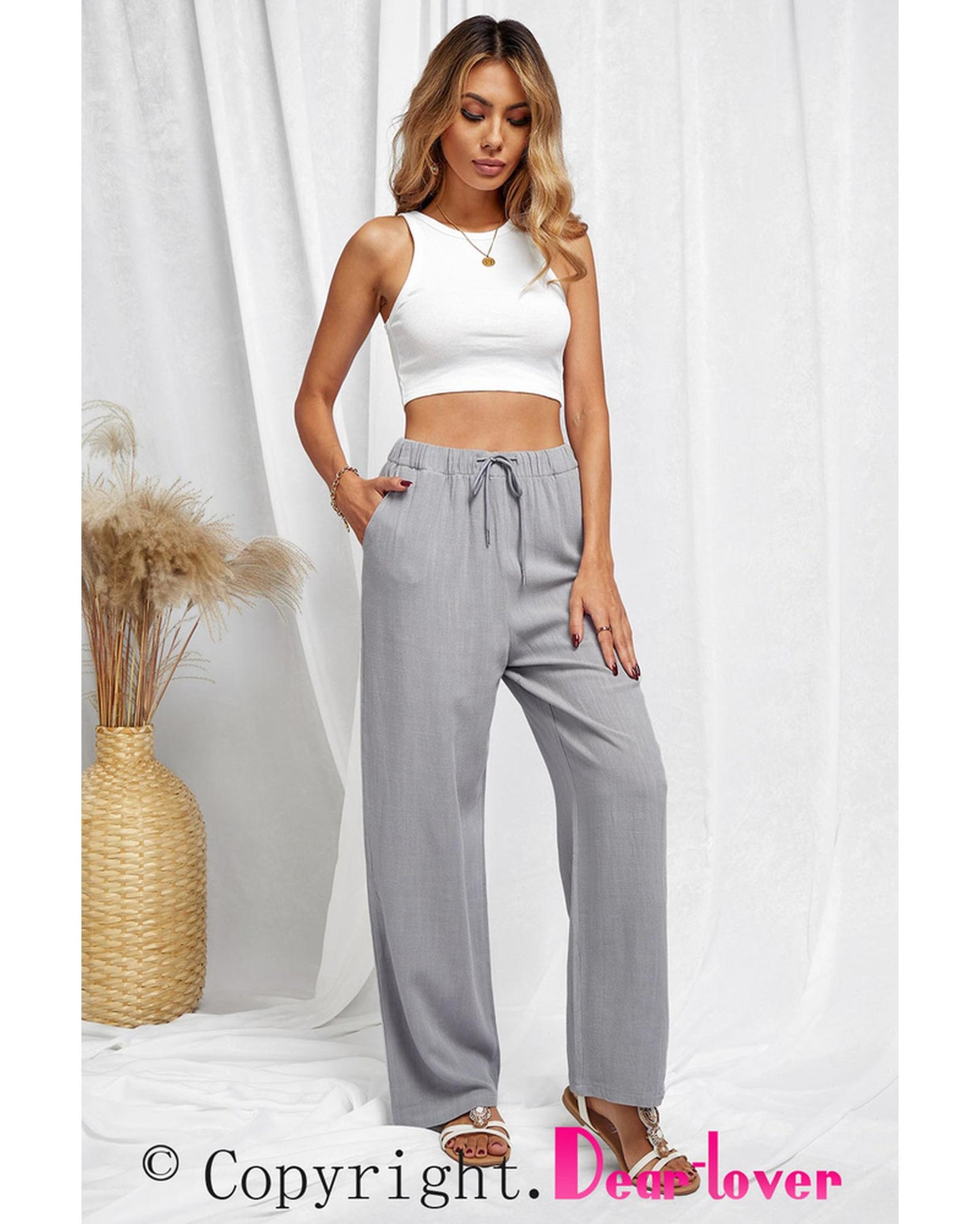 Azura Exchange Drawstring Wide Leg Pants - S