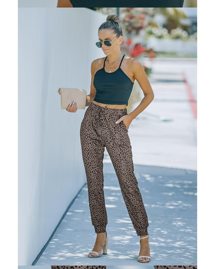 Azura Exchange Leopard Print Joggers - M