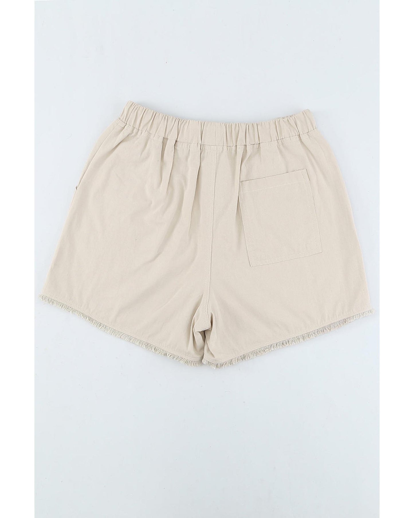 Azura Exchange Drawstring Frayed Hem Pocketed Shorts - S