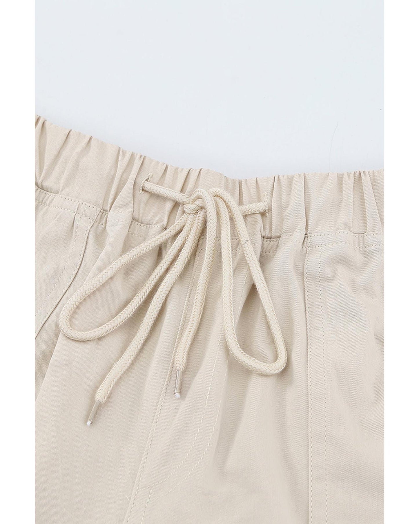 Azura Exchange Drawstring Frayed Hem Pocketed Shorts - S