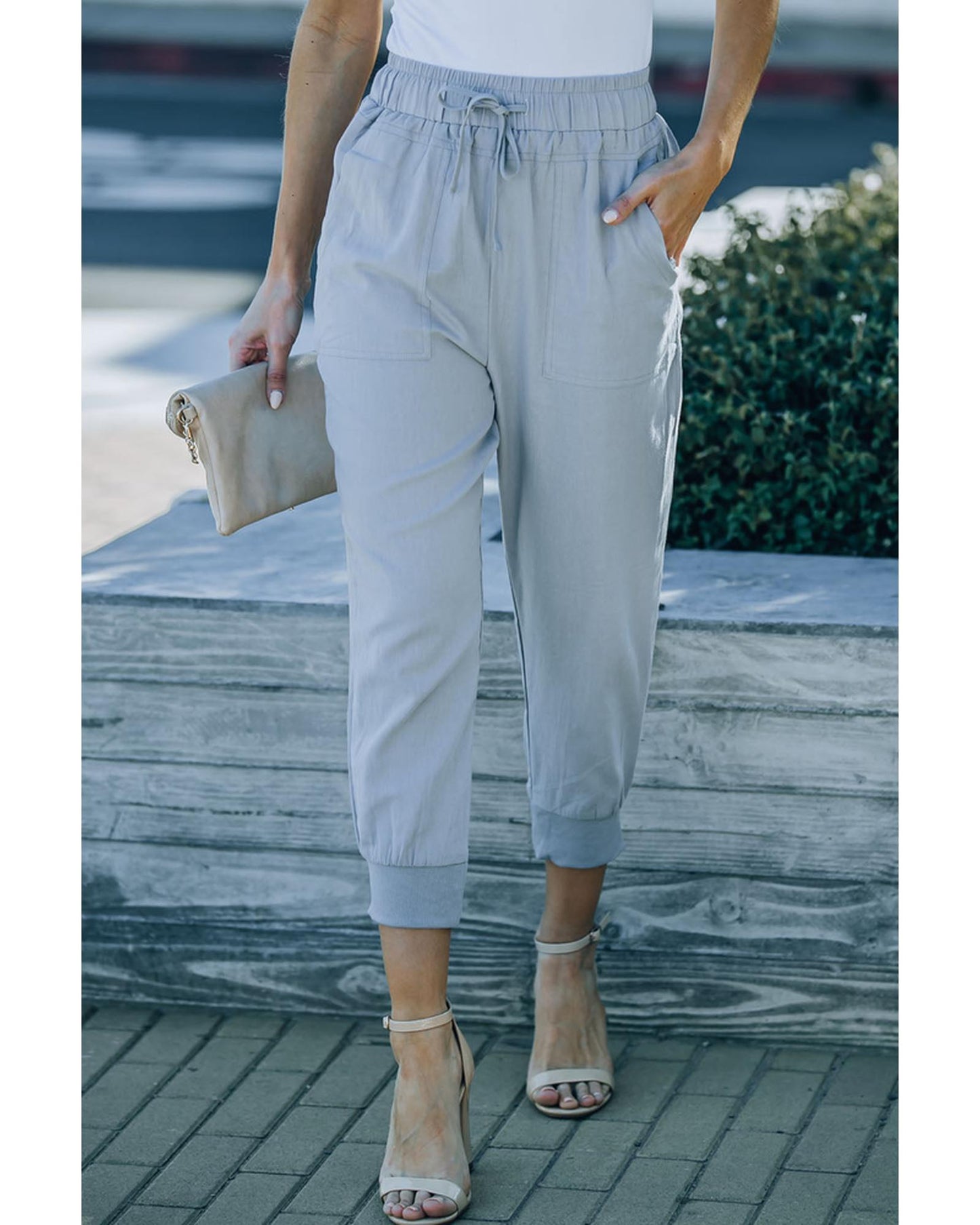 Azura Exchange Causal Pants with Pockets - L