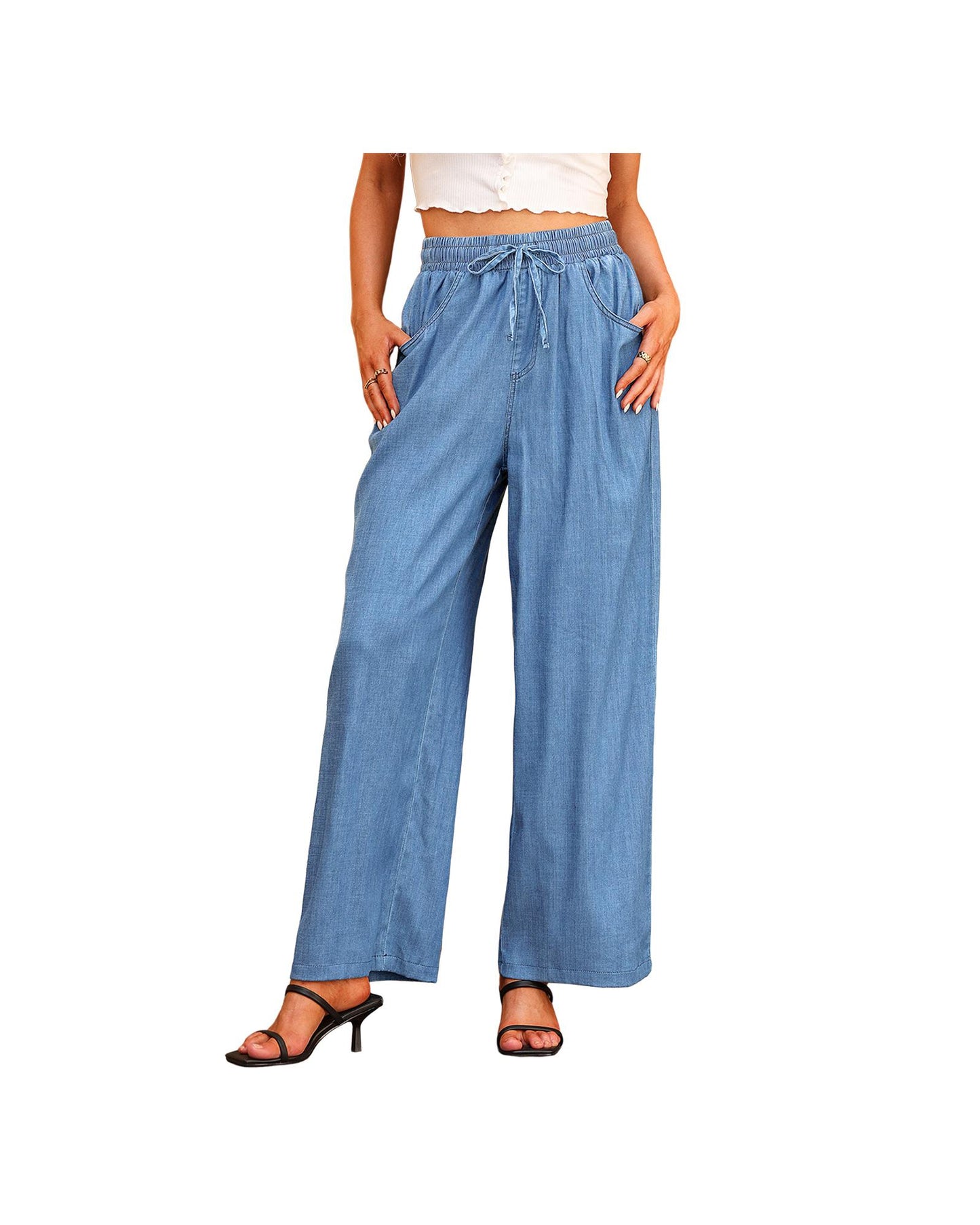 Azura Exchange Wide Leg Tencel Denim Pants - 14 US