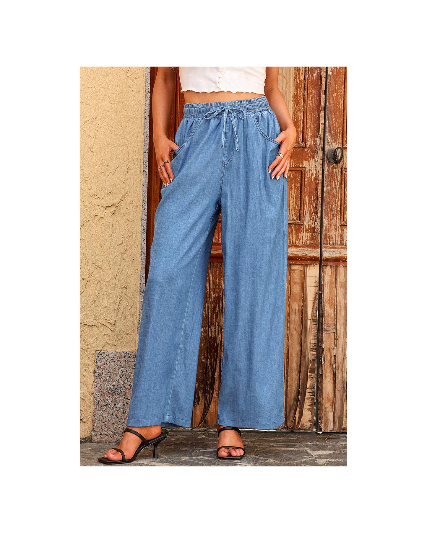 Azura Exchange Wide Leg Tencel Denim Pants - 14 US