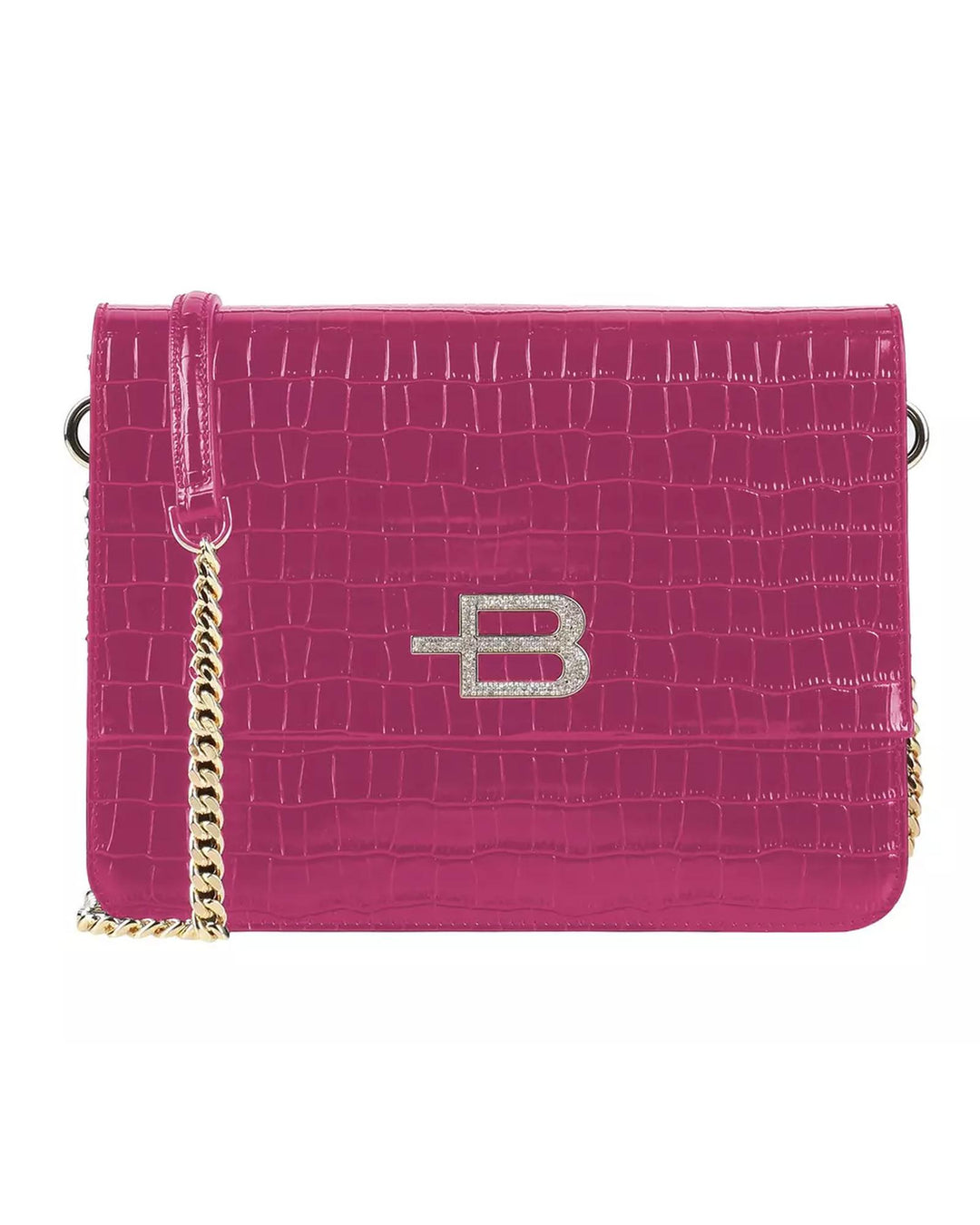 Baldinini Croco Pattern Shoulder Bag with Metal Logo Detail One Size Women