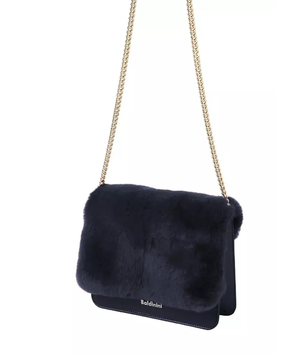 Baldinini Calfskin Shoulder Bag with Eco-Fur Cover One Size Women