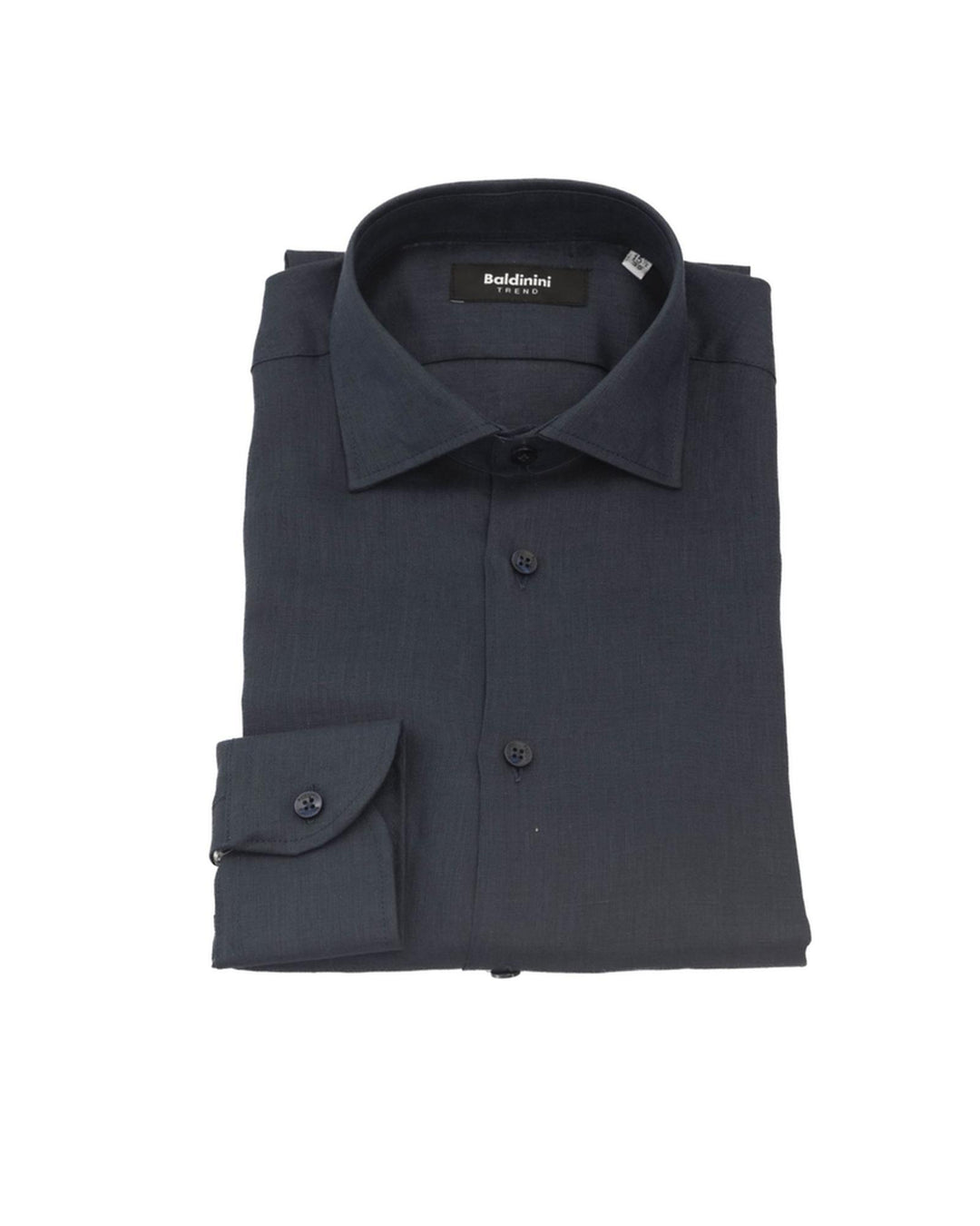 Slim Fit Button-Front Shirt with Italian Collar and Logo Insert 41 IT Men