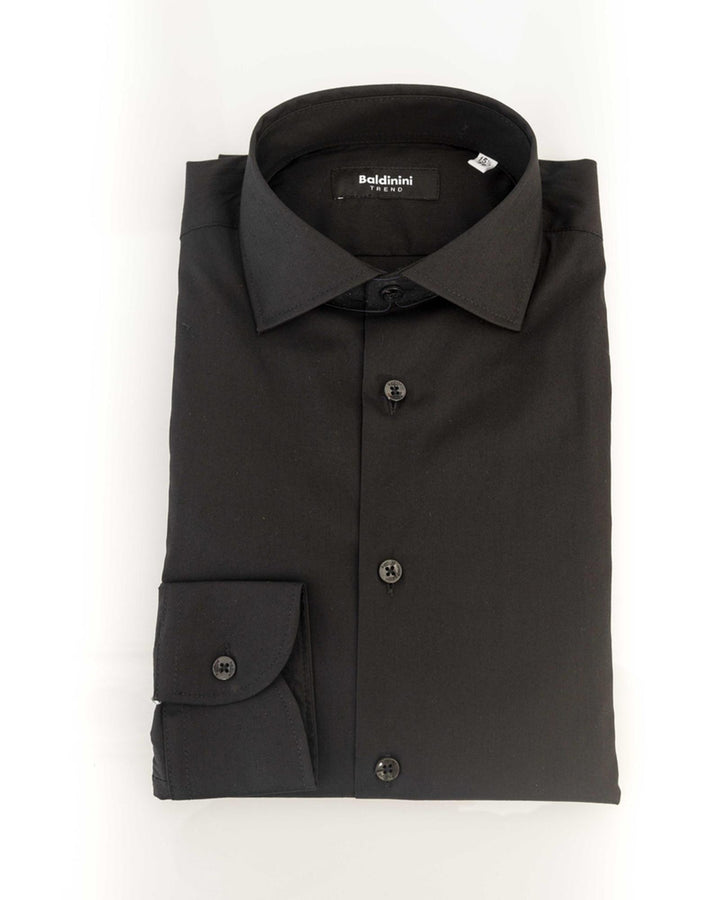 Slim Button-Front Shirt with Italian Collar and Logo Detail 44 IT Men