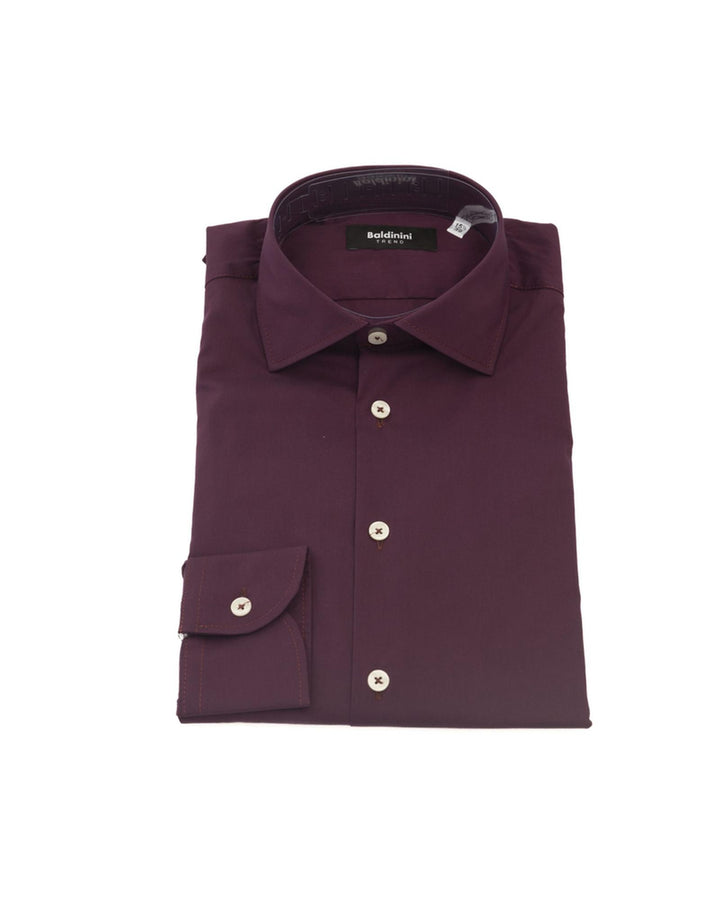 Slim Fit Button-Front Shirt with Italian Collar and Logo Detail 44 IT Men