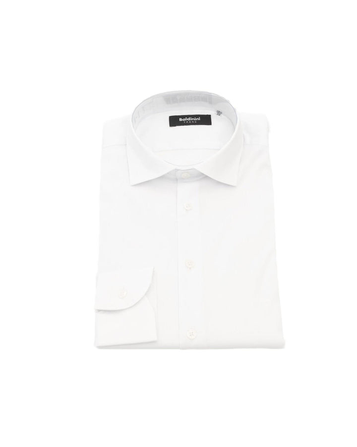 Slim Fit Button-Front Shirt with Italian Collar and Logo Detail W32 US Men