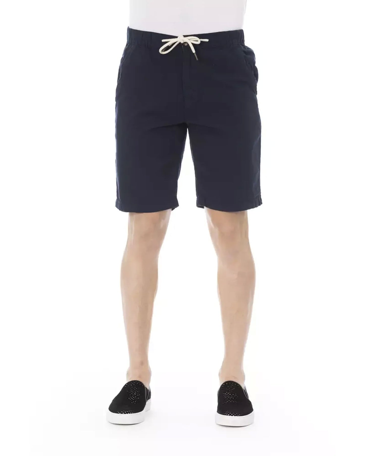 Solid Color Drawstring Bermuda Shorts with Pockets XL Men