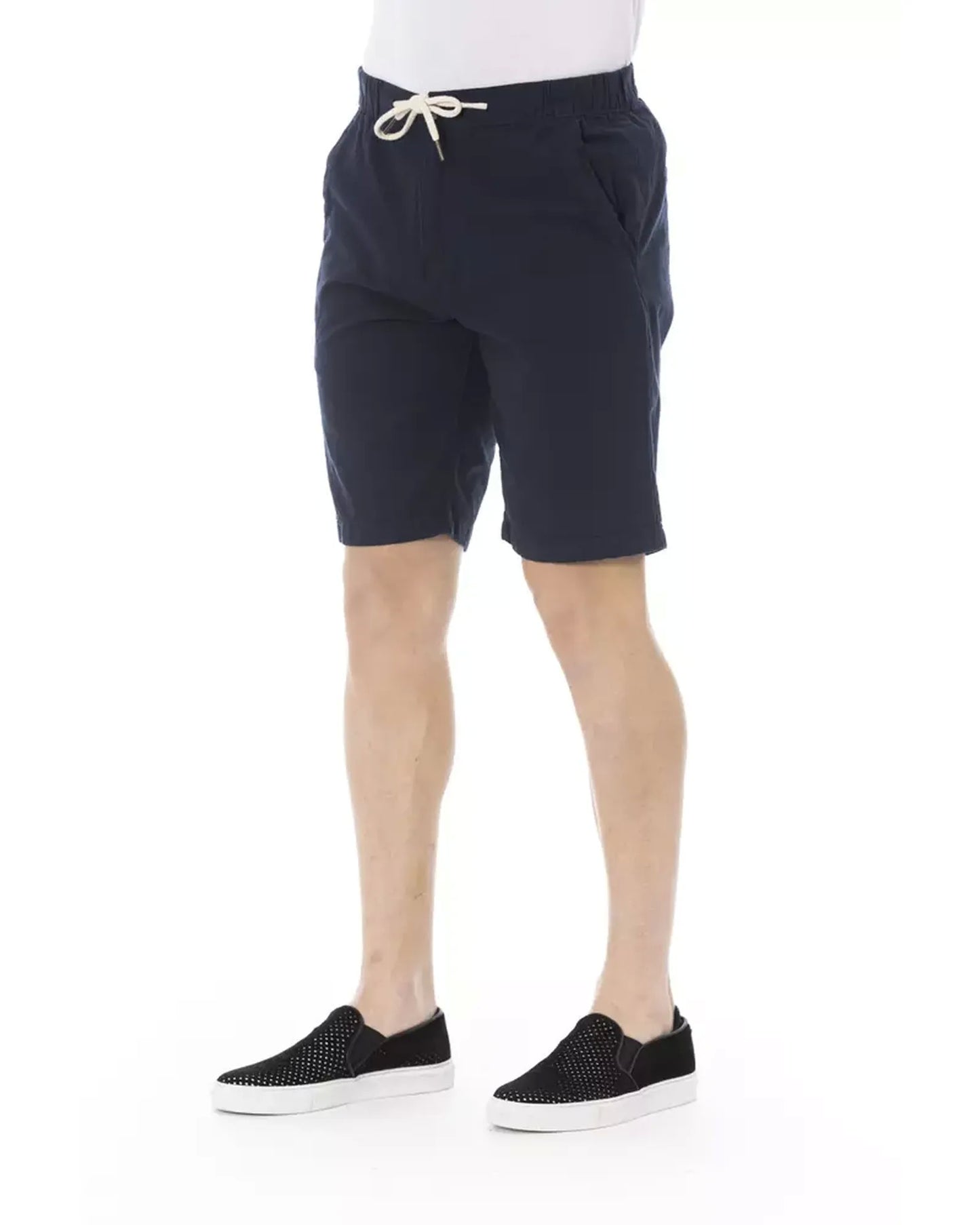 Solid Color Drawstring Bermuda Shorts with Pockets XL Men