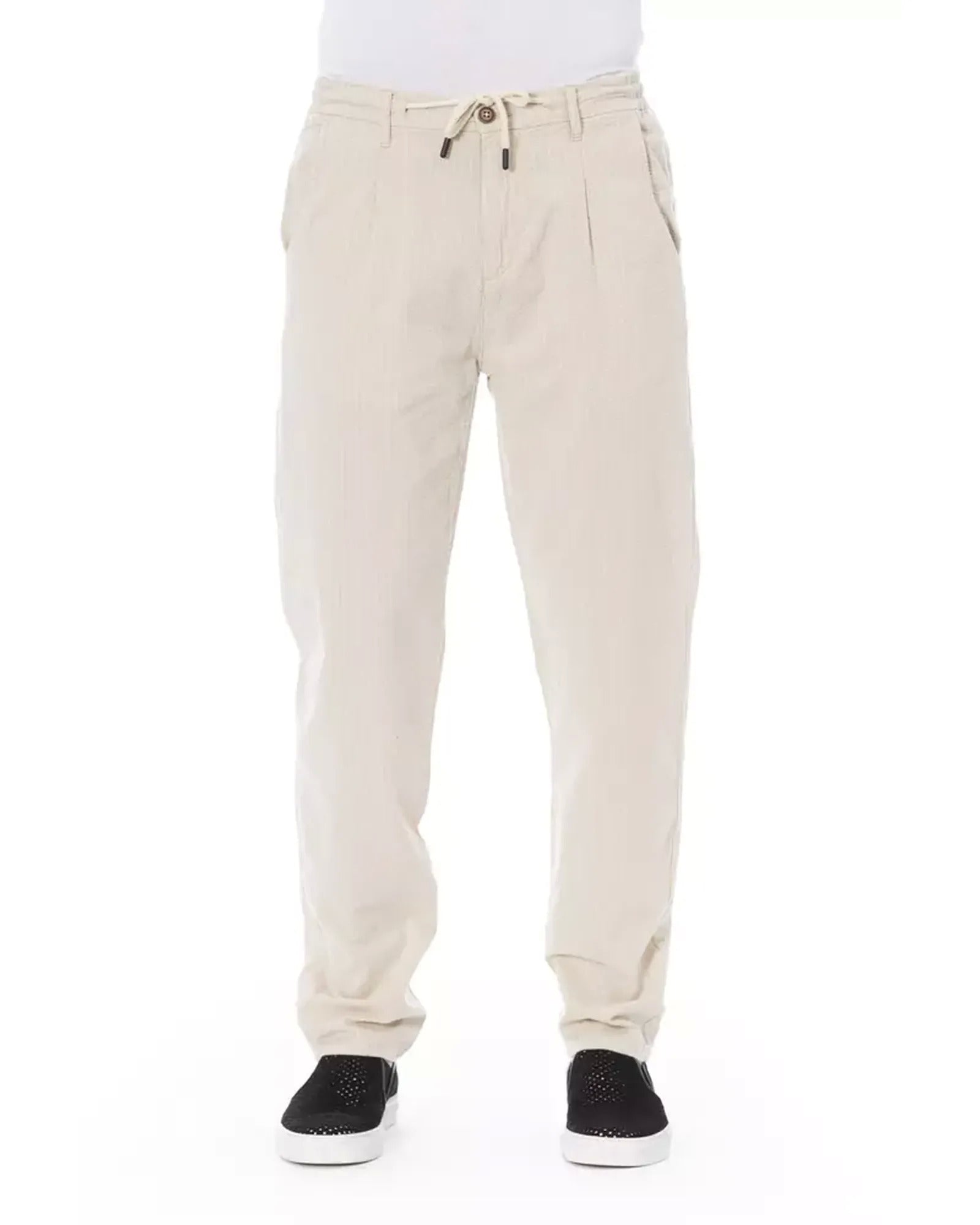 Drawstring Closure Chino Trousers with Pockets W34 US Men