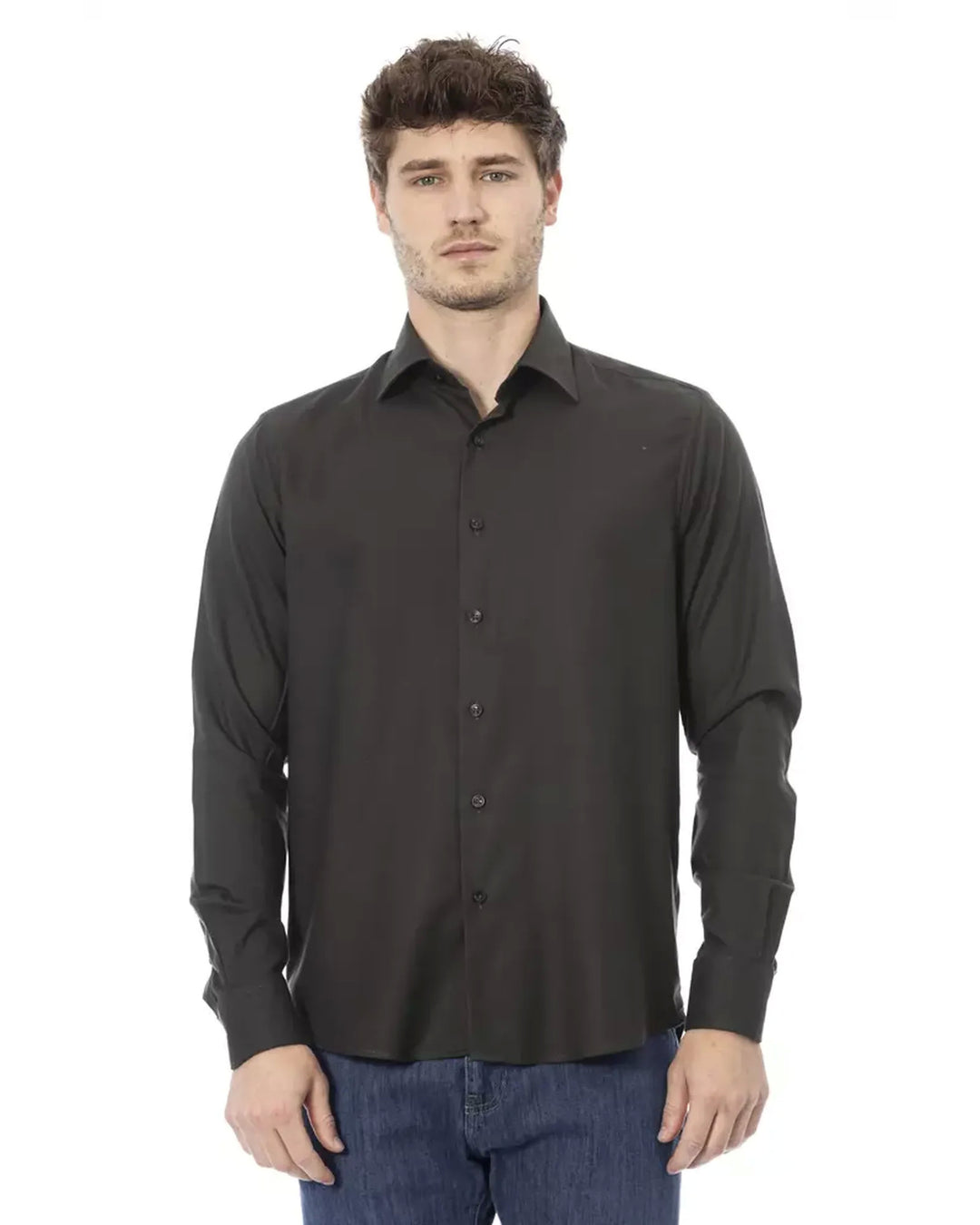 Regular Fit Shirt with Italian Collar and Button Closure 40 IT Men