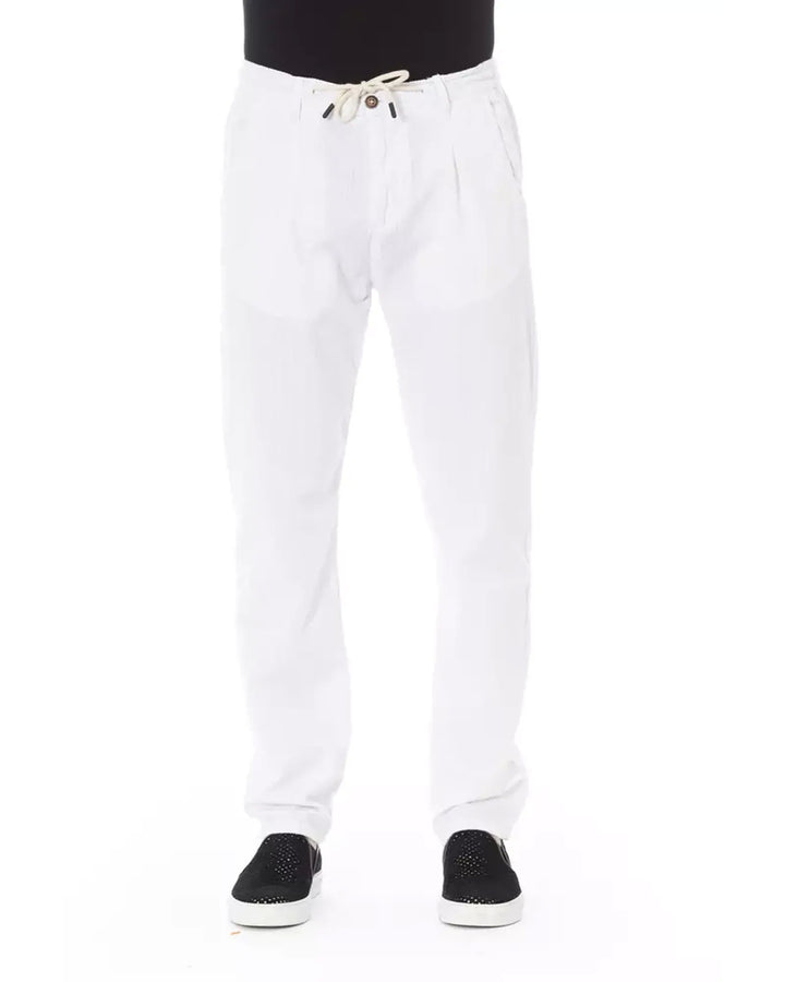 Drawstring Chino Trousers with Side and Back Pockets - W36 US