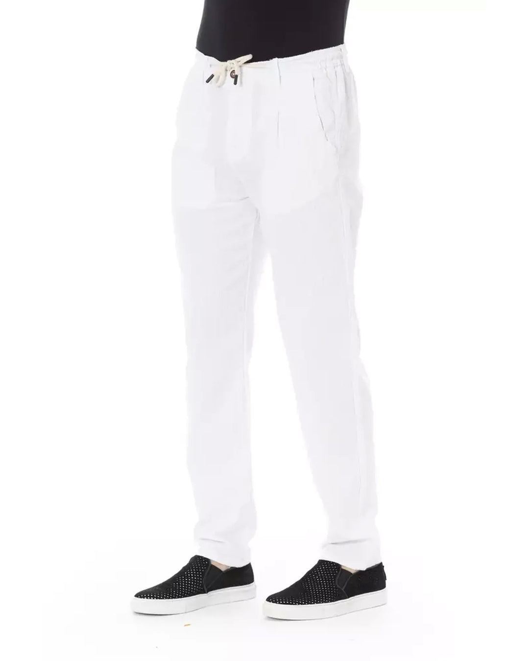 Drawstring Chino Trousers with Side and Back Pockets - W36 US