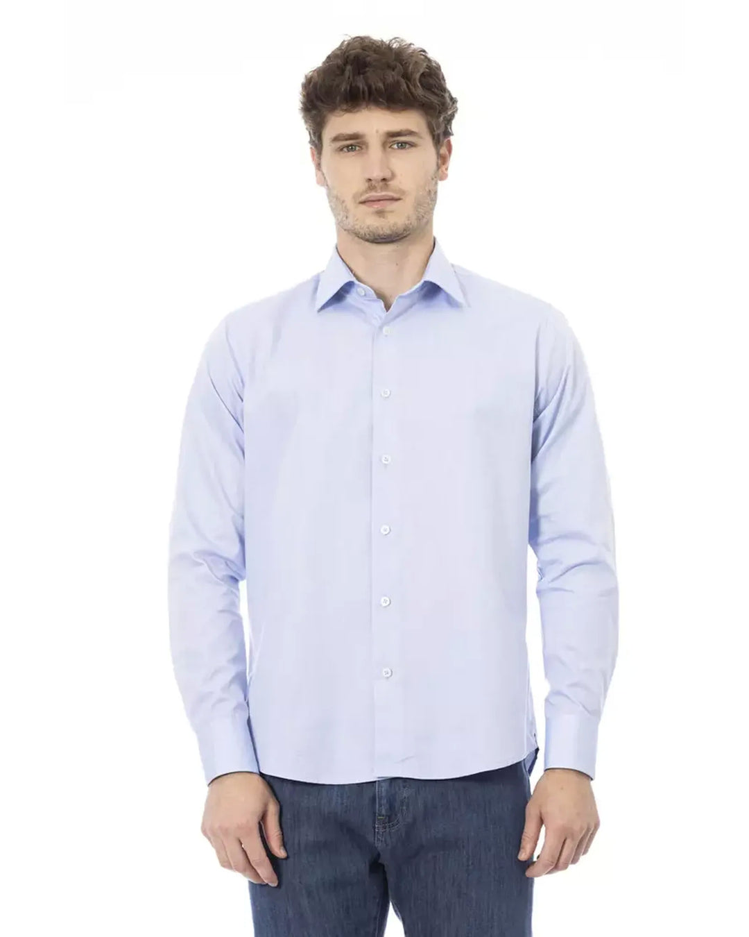 Regular Fit Shirt with Italian Collar and Button Closure 40 IT Men