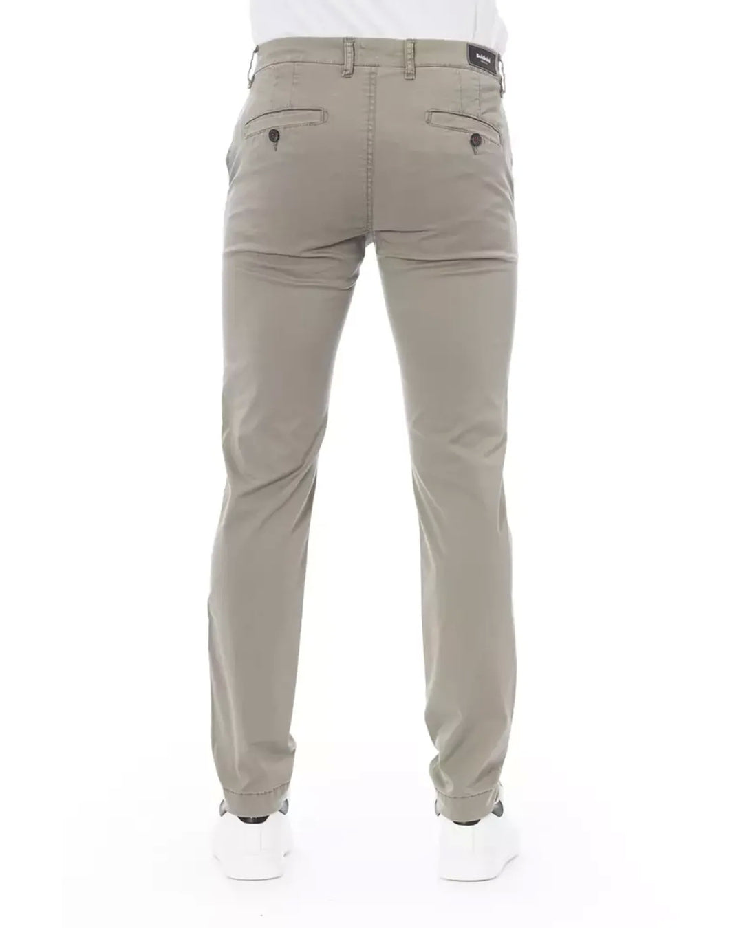 Chino Trousers with Front Zipper and Button Closure W32 US Men