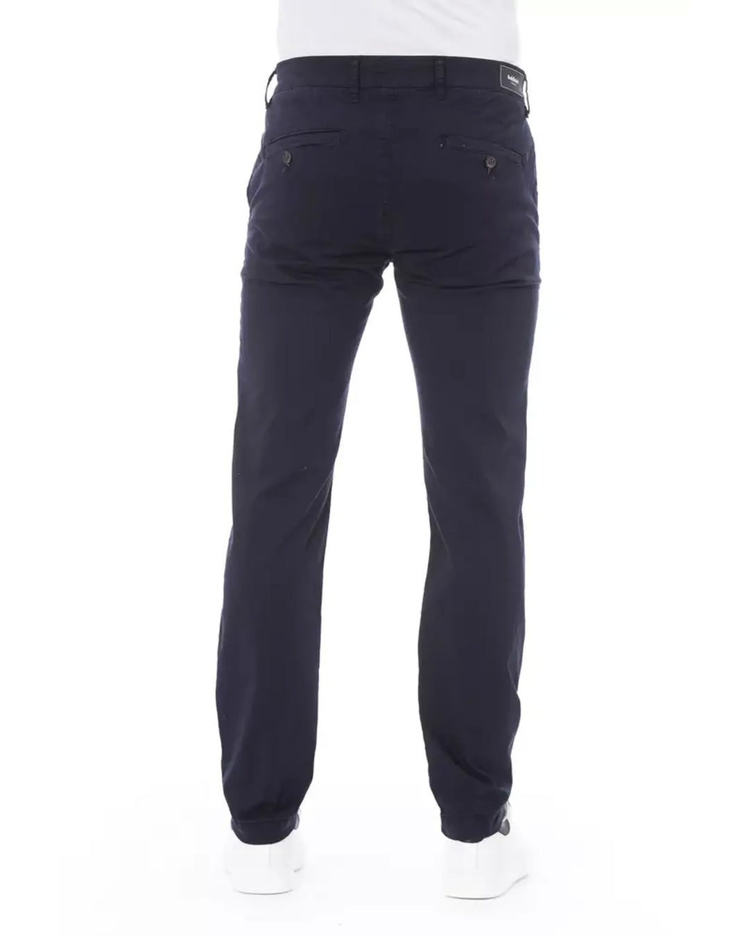 Solid Color Chino Trousers with Zipper and Button Closure W34 US Men