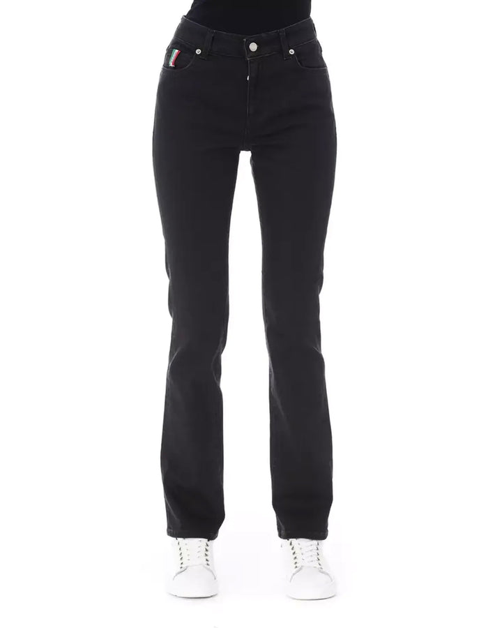 Logoed Button Regular Jeans with Tricolor Insert W33 US Women