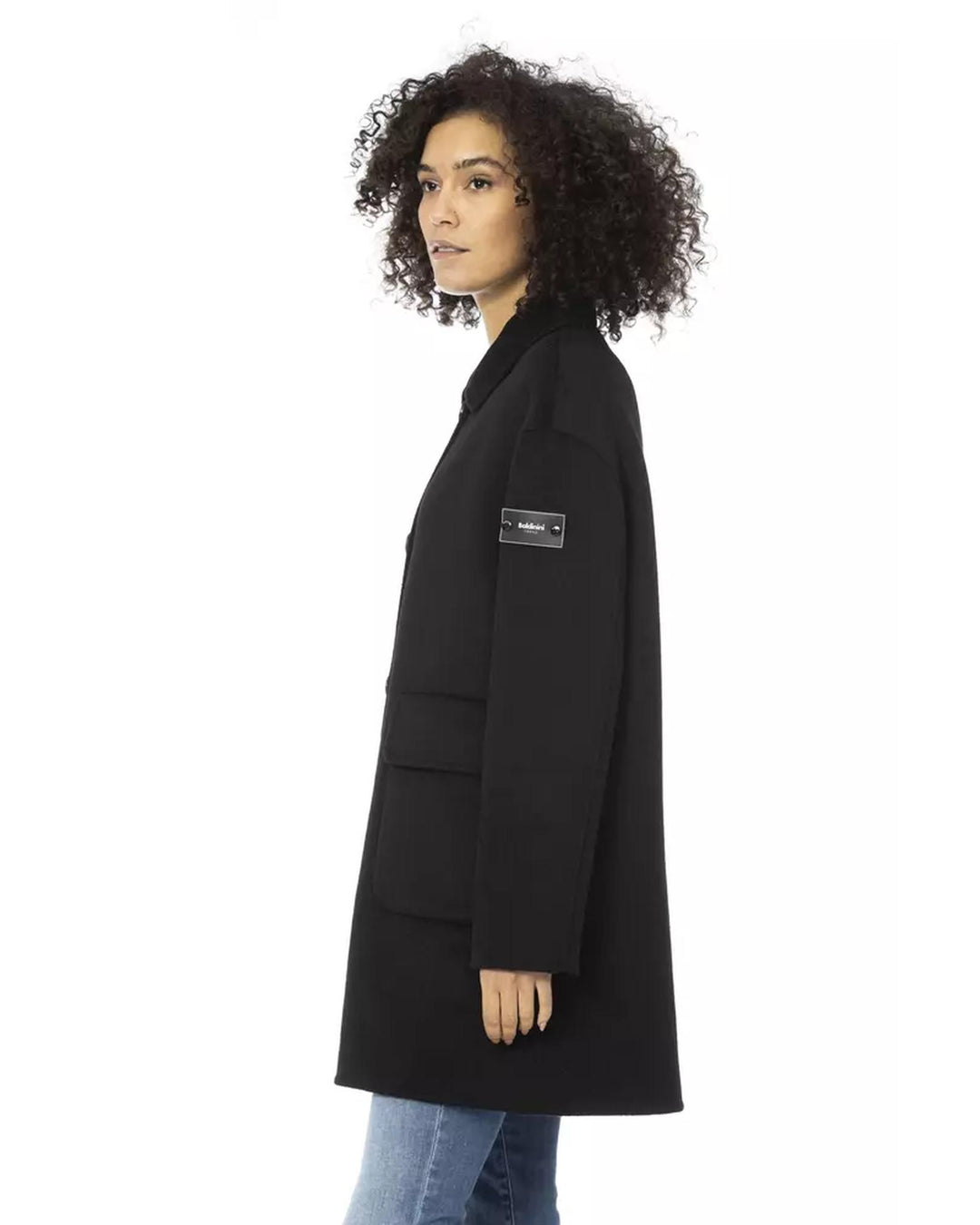 Long Coat with External Welt Pockets and Front Closure S Women