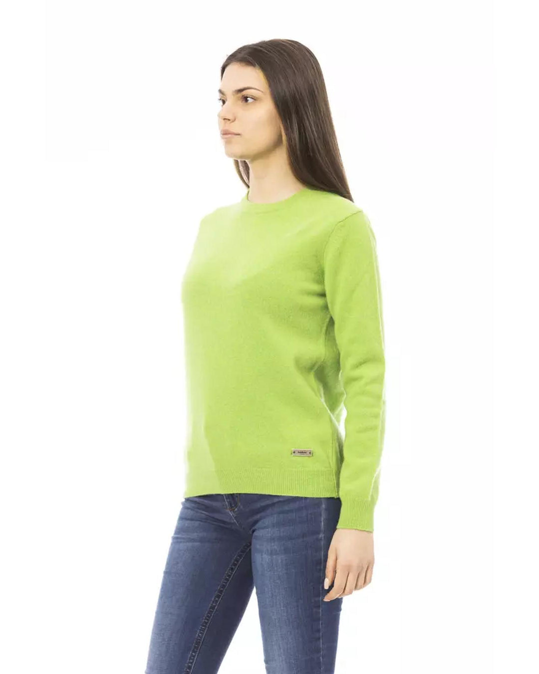 Baldinini Long Sleeve Crewneck Sweater with Monogram Detail S Women