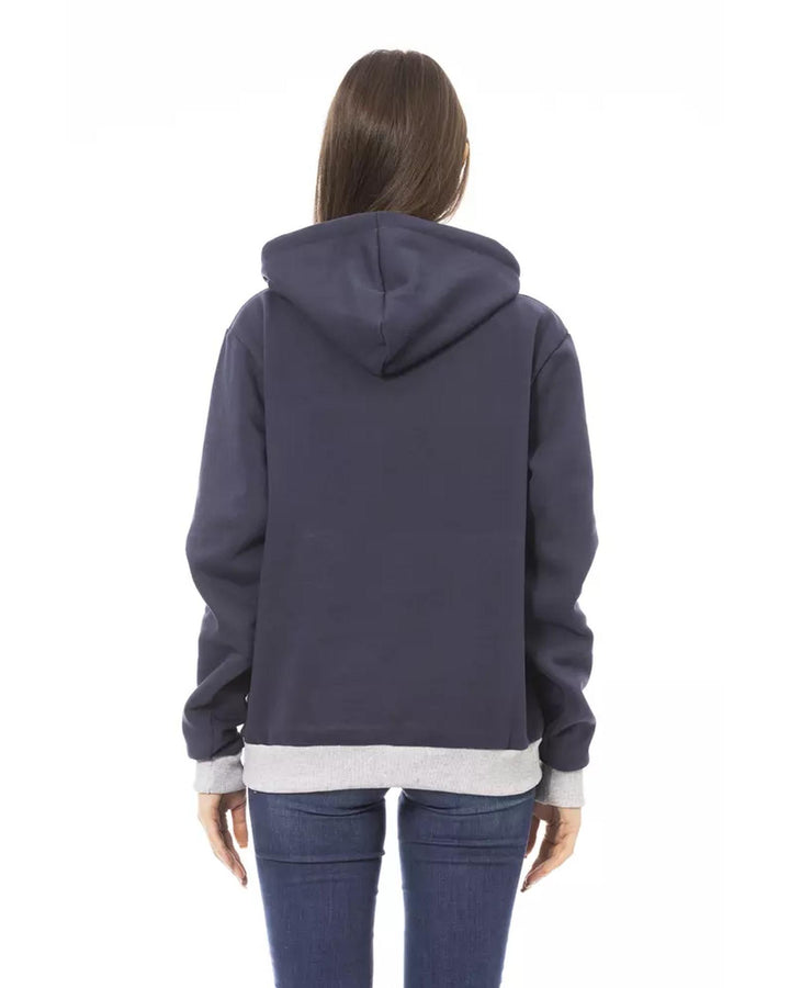 Front Logo Long Sleeve Fleece Hoodie with Maxi Front Pocket XL Women