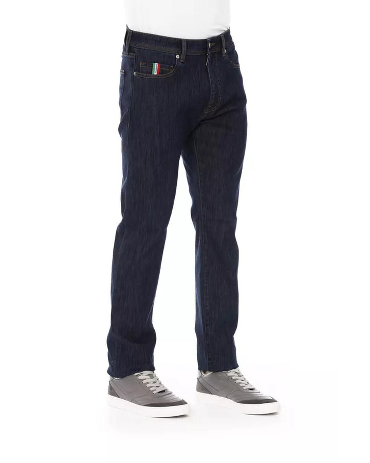 Logo Button Regular Fit Jeans with Tricolor Insert and Contrast Stitching W32 US Men