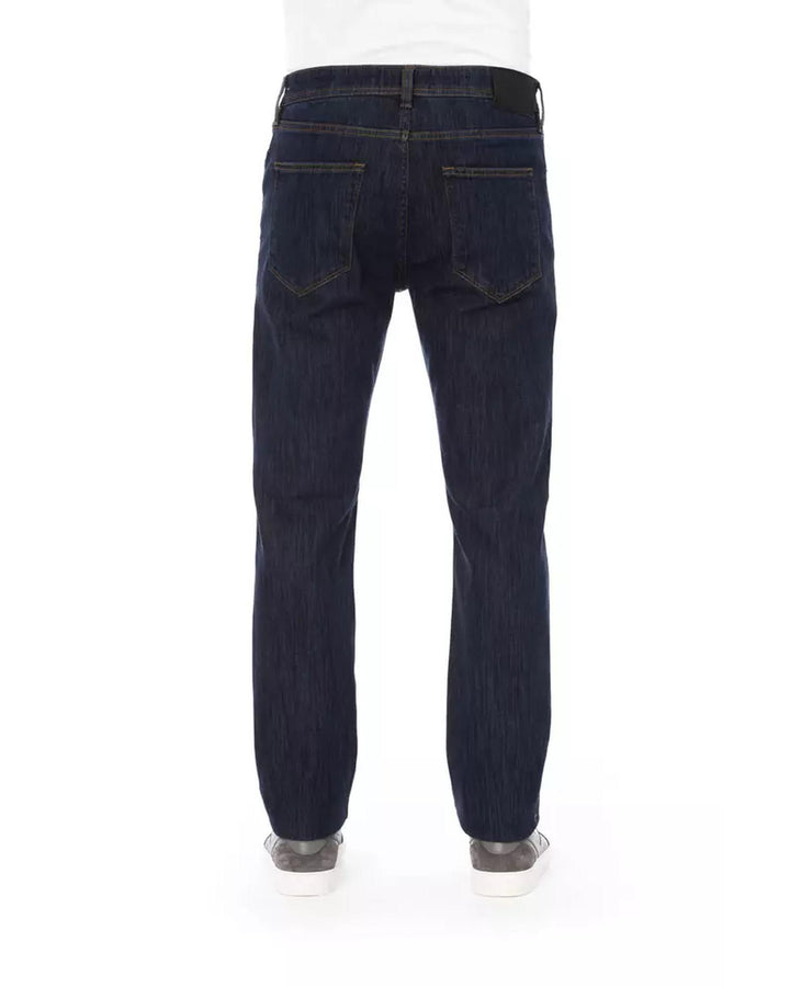 Logo Button Regular Fit Jeans with Tricolor Insert and Contrast Stitching W44 US Men