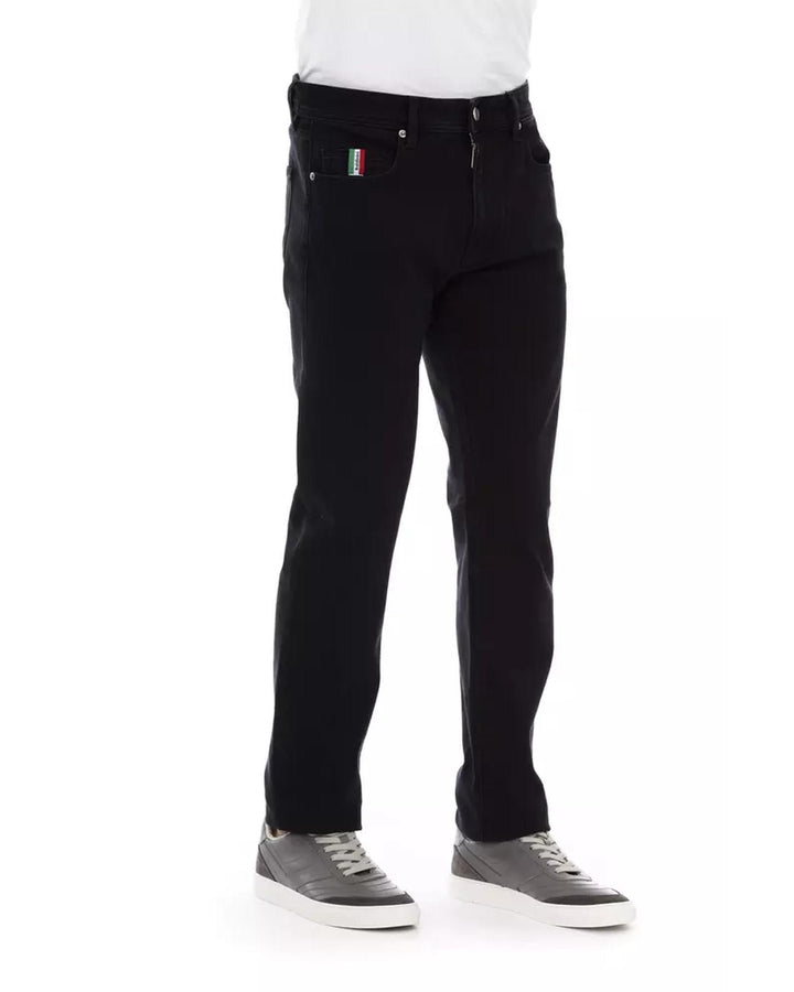 Regular Fit Jeans with Logo Button and Tricolor Insert W38 US Men