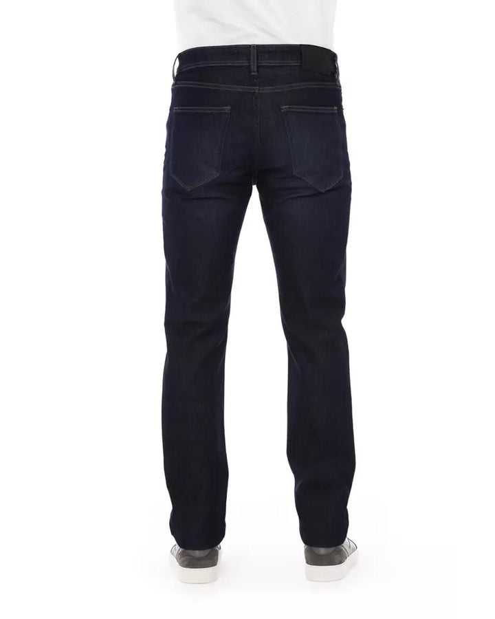 Logo Button Regular Fit Jeans with Tricolor Insert and Contrast Stitching W33 US Men