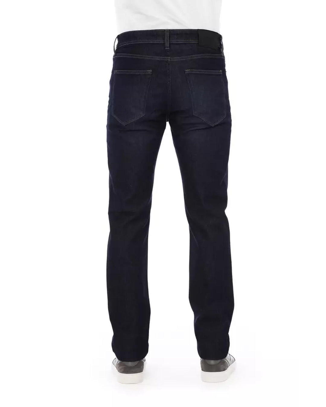 Logo Button Regular Fit Jeans with Tricolor Insert and Contrast Stitching W38 US Men