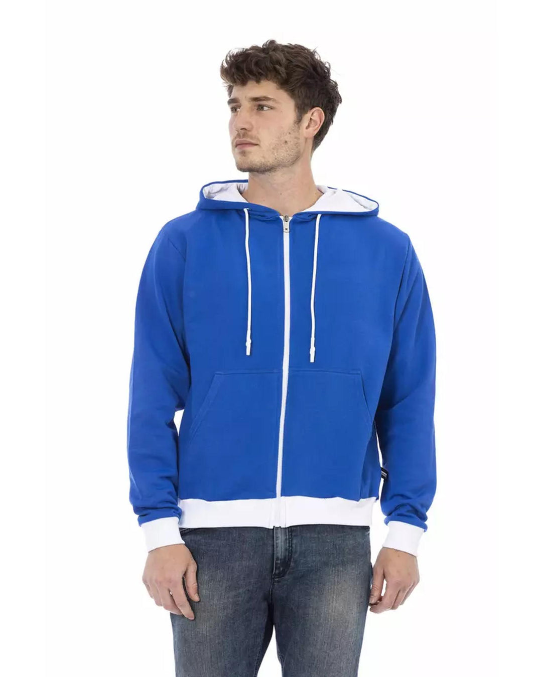 Brushed Hoodie with Zip Closure and Rear Logo 4XL Men