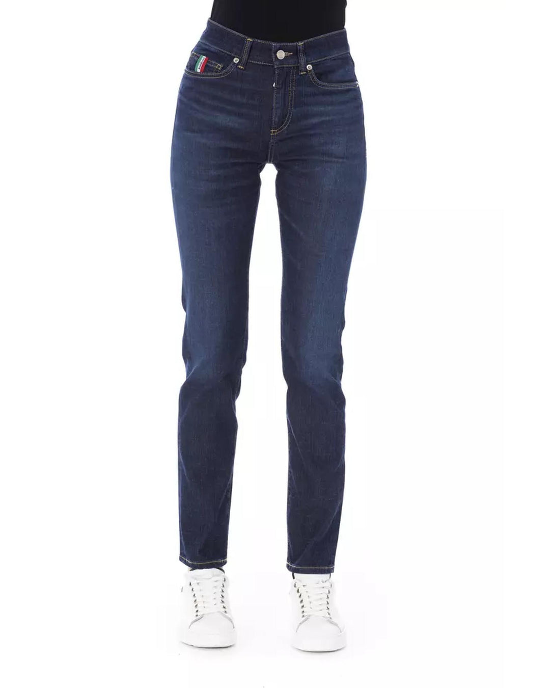 Logoed Button Regular Jeans with Tricolor Insert W30 US Women