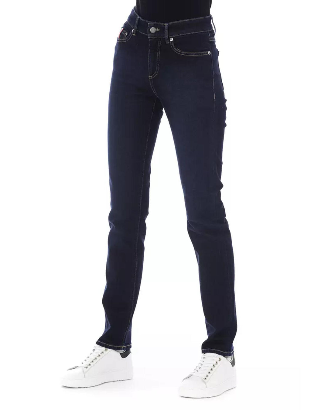 Logoed Button Regular Jeans with Tricolor Insert W29 US Women