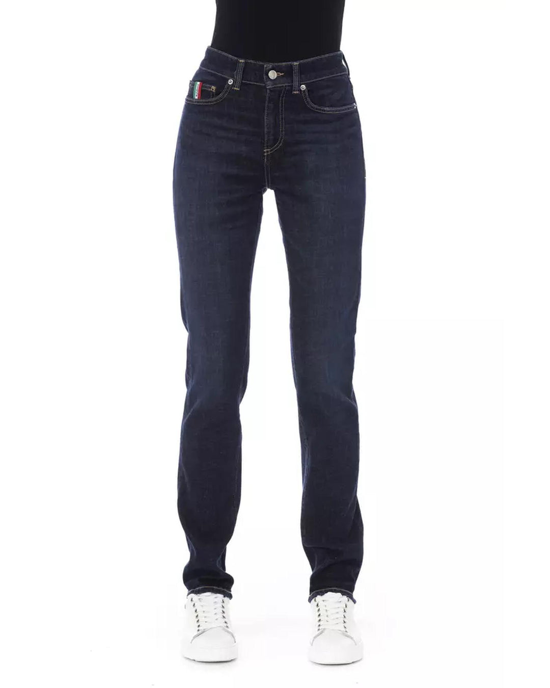 Logoed Button Regular Jeans with Tricolor Insert W27 US Women