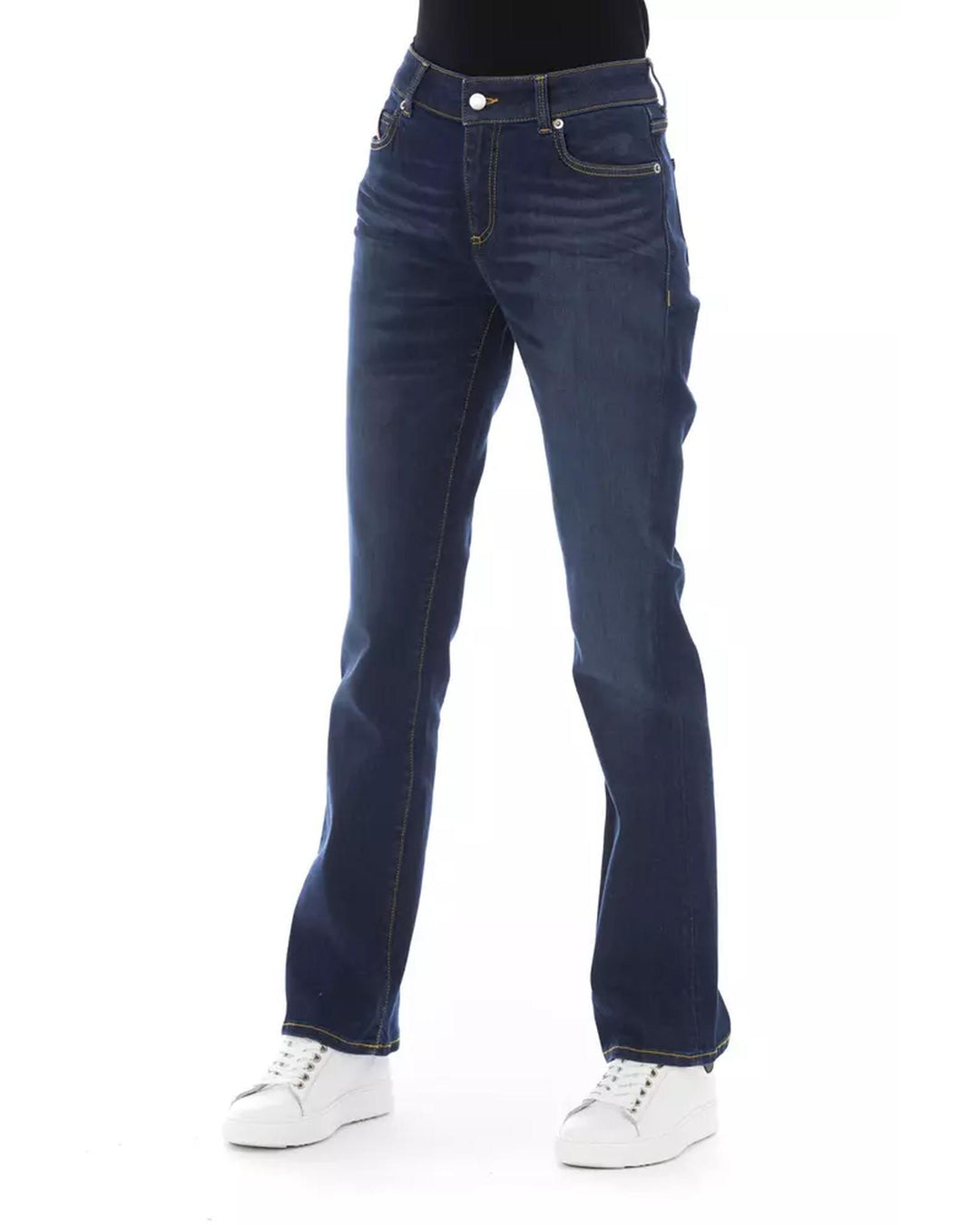 Logoed Button Regular Jeans with Tricolor Insert W30 US Women